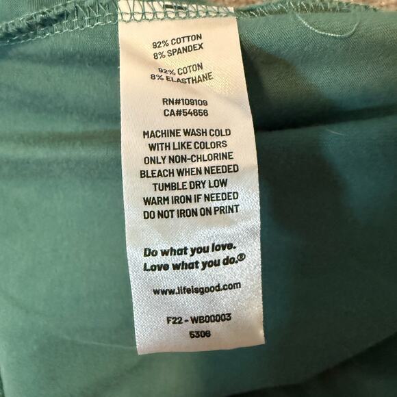 Life is Good Pants Womens Green Medium Solid Crusher Flex Joggers Sweatpants - Picture 10 of 10